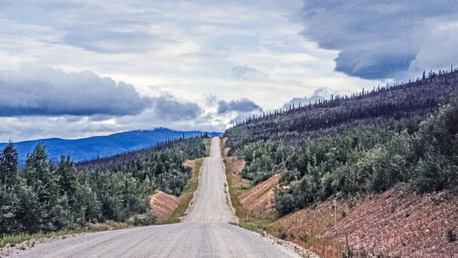 Auf dem Taylor Highway Richtung Yukon/Kanada